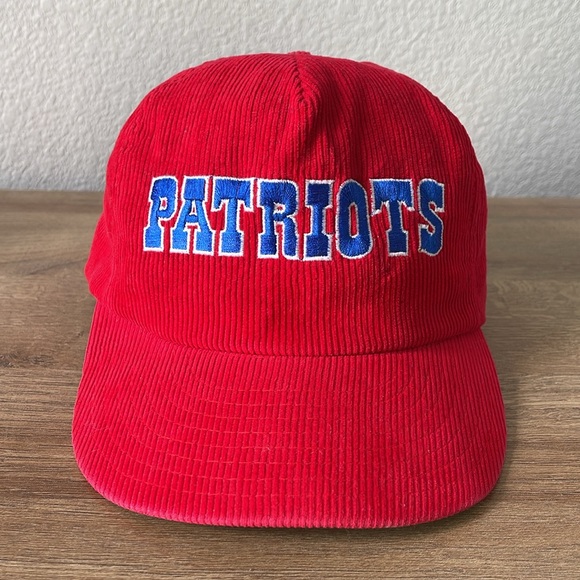 80s New England Patriots Vintage Corduroy NFL Snapback Hat – OS - Picture 2 of 8